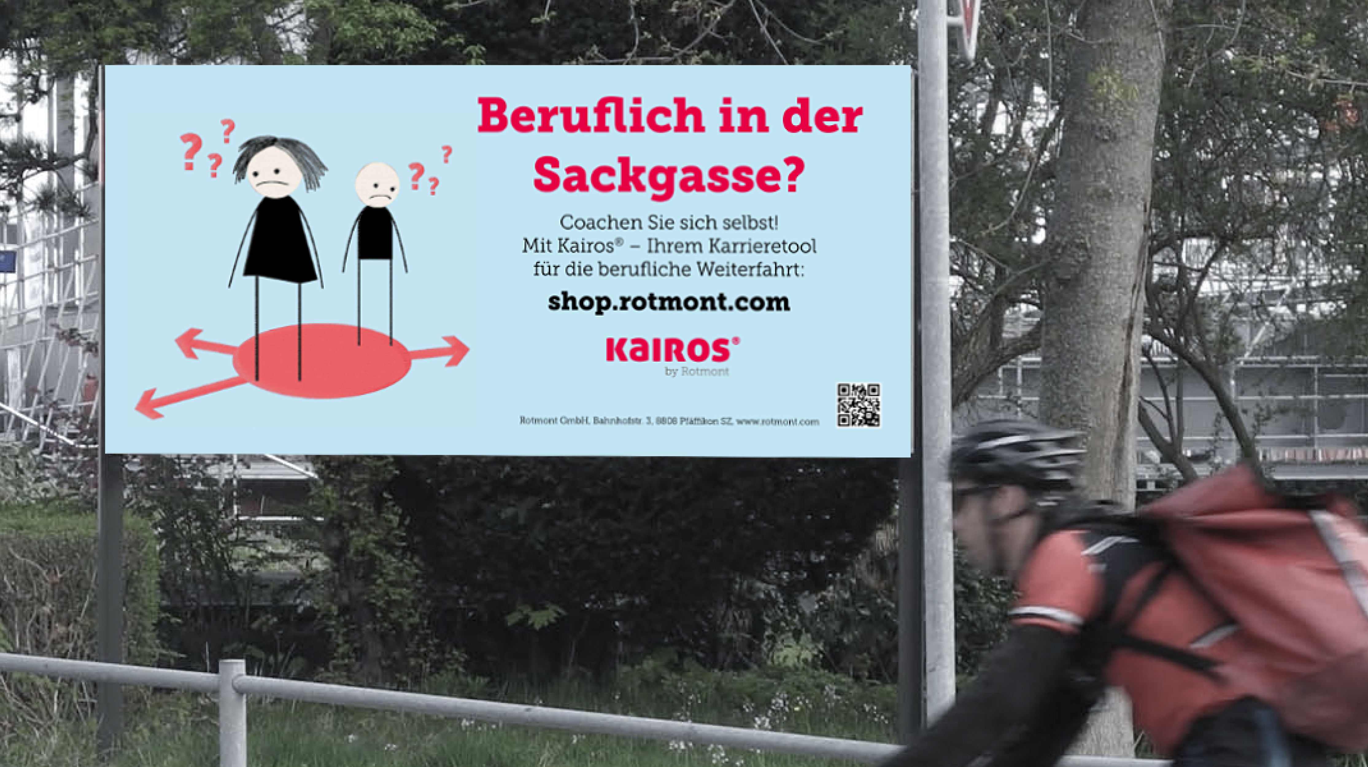 Out-of-Home-Werbung für Kairos: Plakatkampagne zur Ansprache von Menschen in beruflicher Neuorientierung.