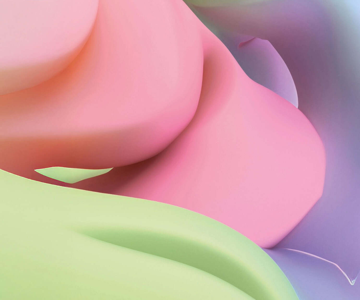 Sanfte, abstrakte Farbflächen in Rosa, Grün und Blau – Symbol für kreative Spielräume und den Anfang neuer Projekte