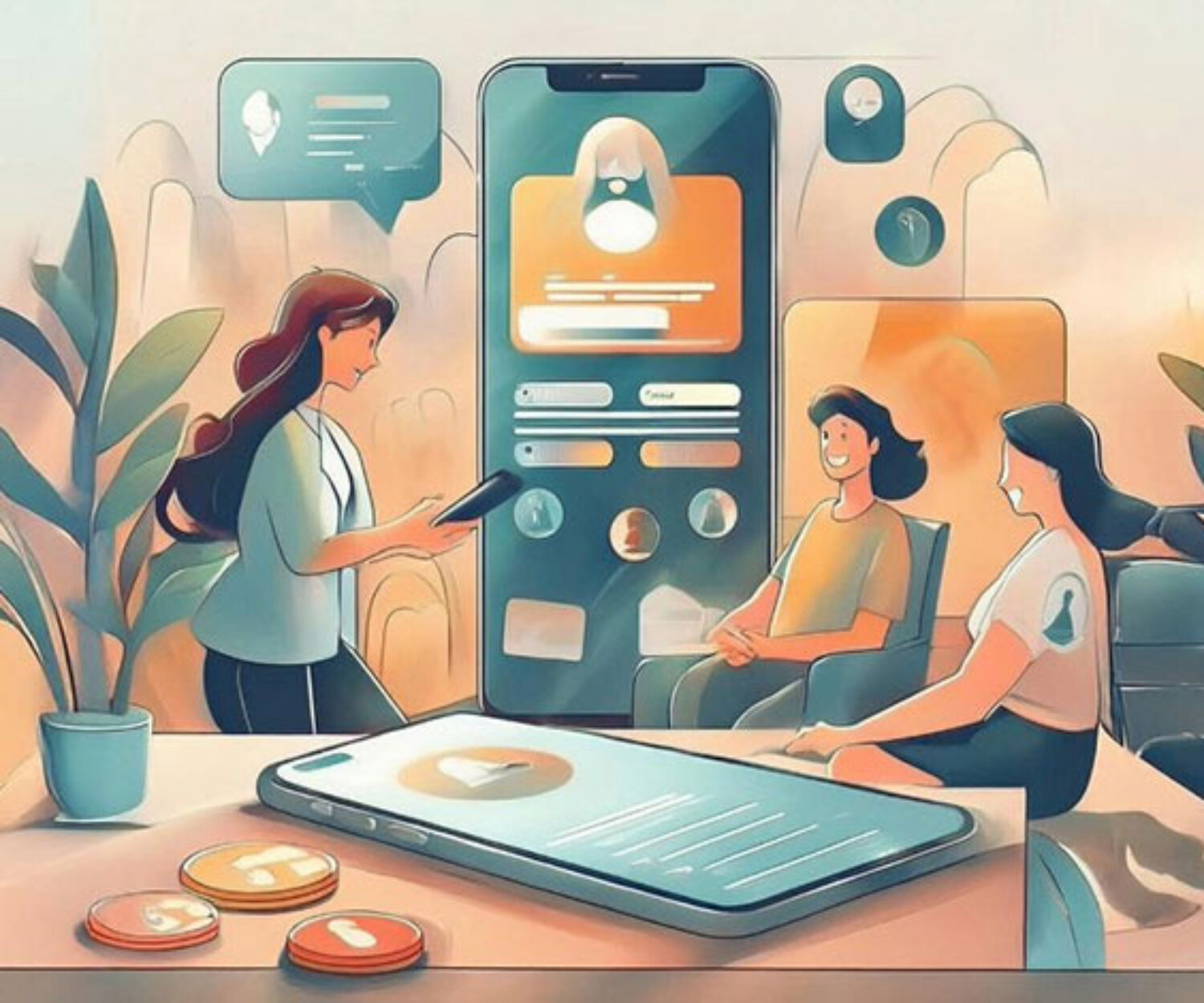 Team interagiert spielerisch über mobile Apps zur Kundenbindung