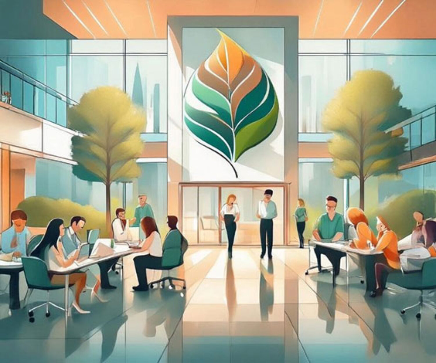 Kreative Teamarbeit in einem modernen Raum, gestaltet für sinnstiftendes Arbeiten und Purpose-Driven Branding