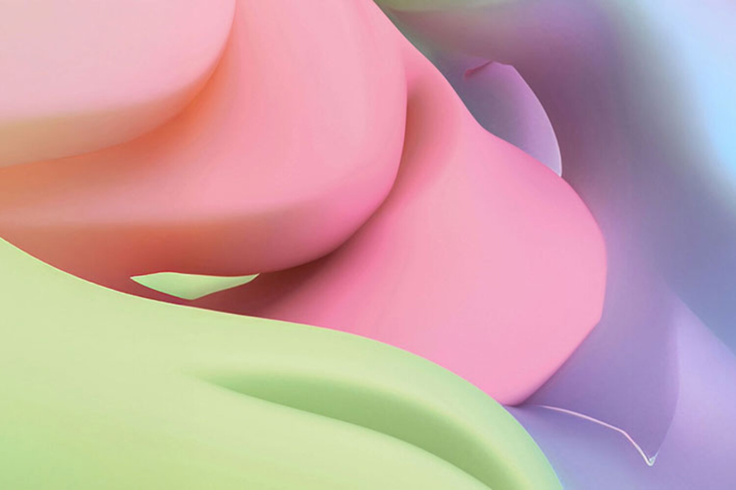 Sanfte, abstrakte Farbflächen in Rosa, Grün und Blau – Symbol für kreative Spielräume und den Anfang neuer Projekte