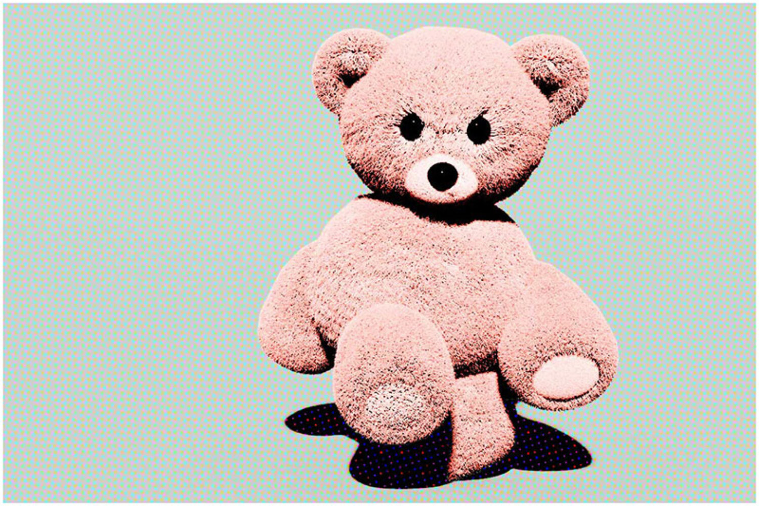 Key Visual für DribbSTER Sportmanagement mit stilisiertem Teddybär auf farbigem Hintergrund.