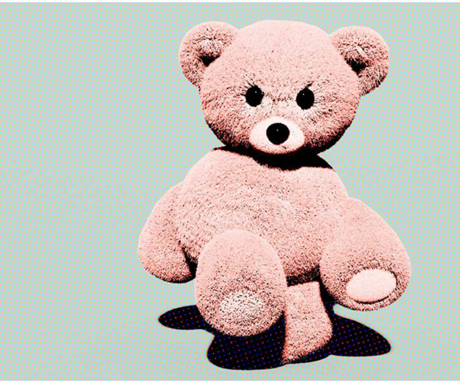 Key Visual für DribbSTER Sportmanagement mit stilisiertem Teddybär auf farbigem Hintergrund.