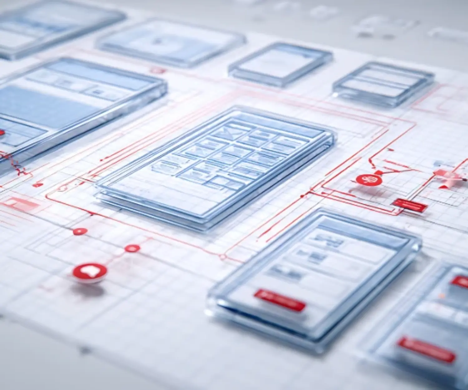 App-Design und Interface-Elemente auf Tisch