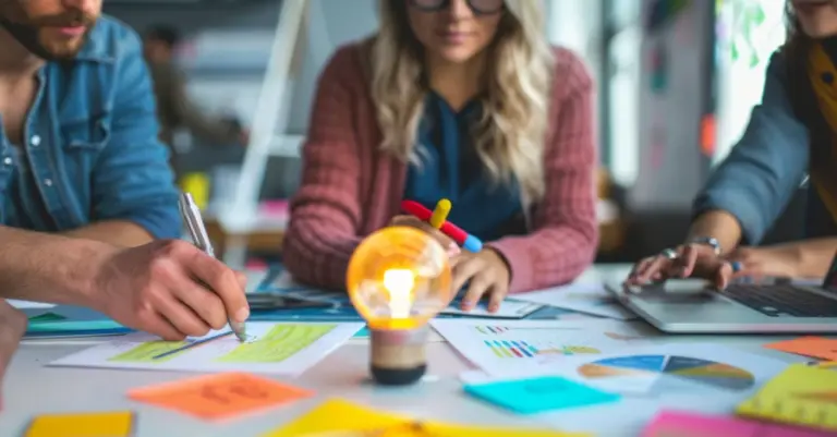 Kreatives Arbeiten mit Farben und Ideen